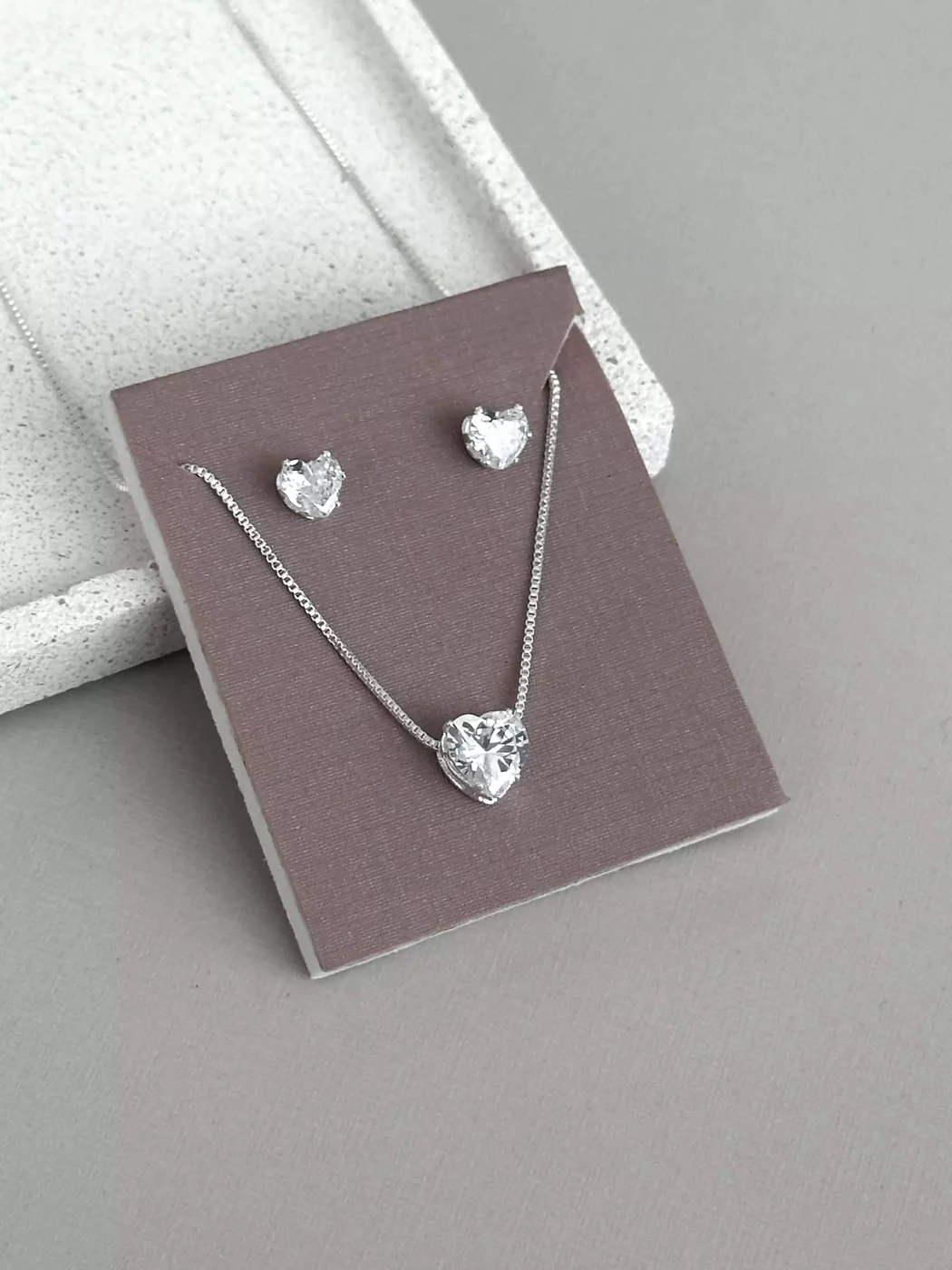 CONJUNTO CORAÇÃO ZIRCONIA  — foto 1