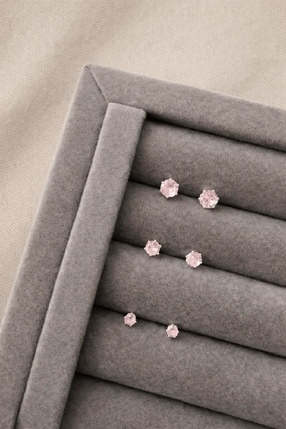 TRIO DE BRINCO ROSA CLARO — foto 1