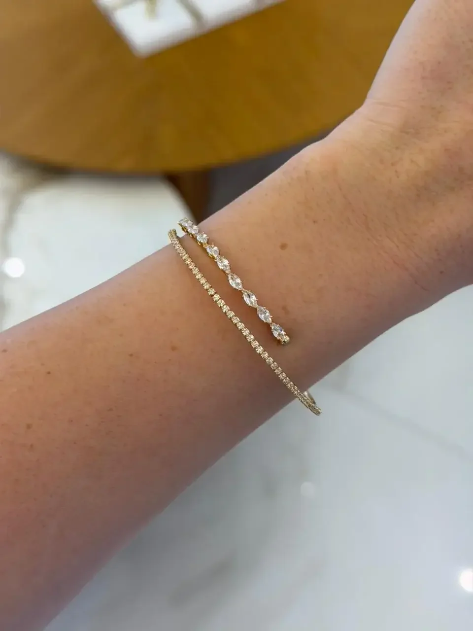 BRACELETE FOLHEADO ZIRCONIA — foto 1