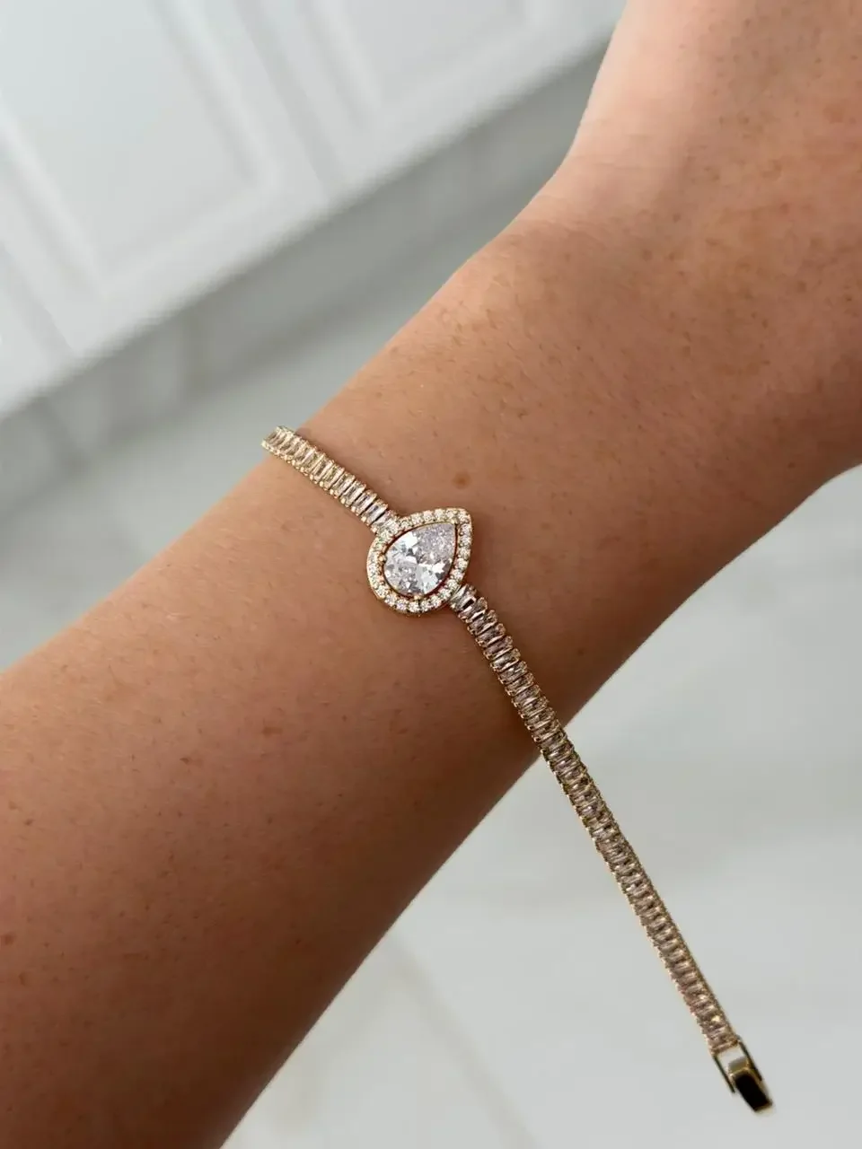 PULSEIRA GOTA FOLHEADA A OURO 18K — foto 1